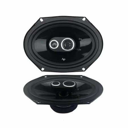 AUDIOPIPE 6 x 8 in. 150W 3-Way Midrange Car Speakers AU599892